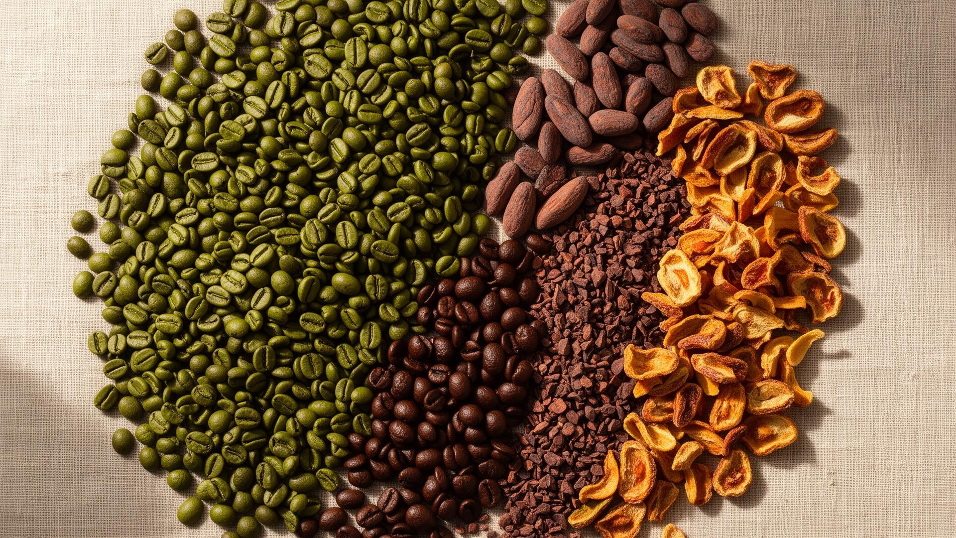 Hands of a producer holding premium cacao beans